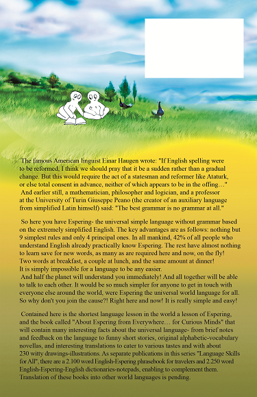 back cover, and annotation for About Espering...